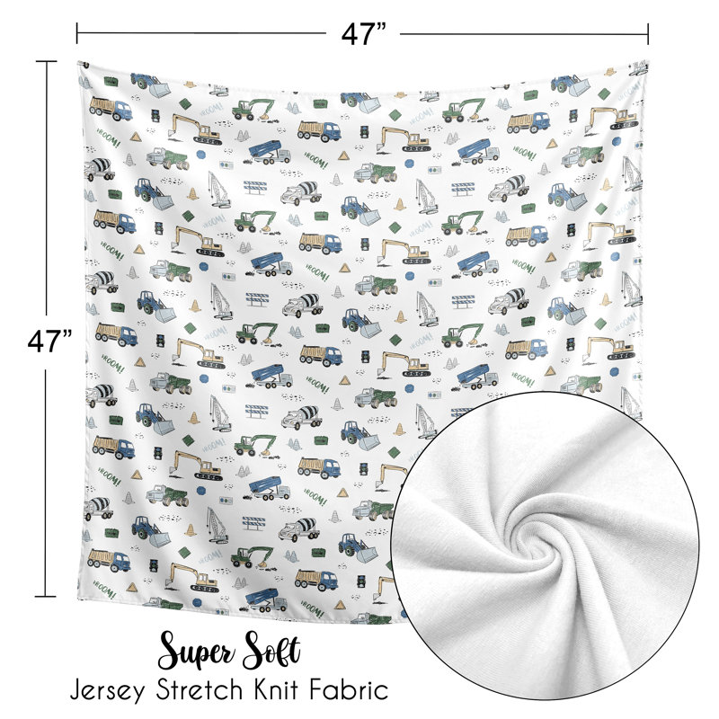 Camion de construction vert, bleu, blanc, rayonne / spandex