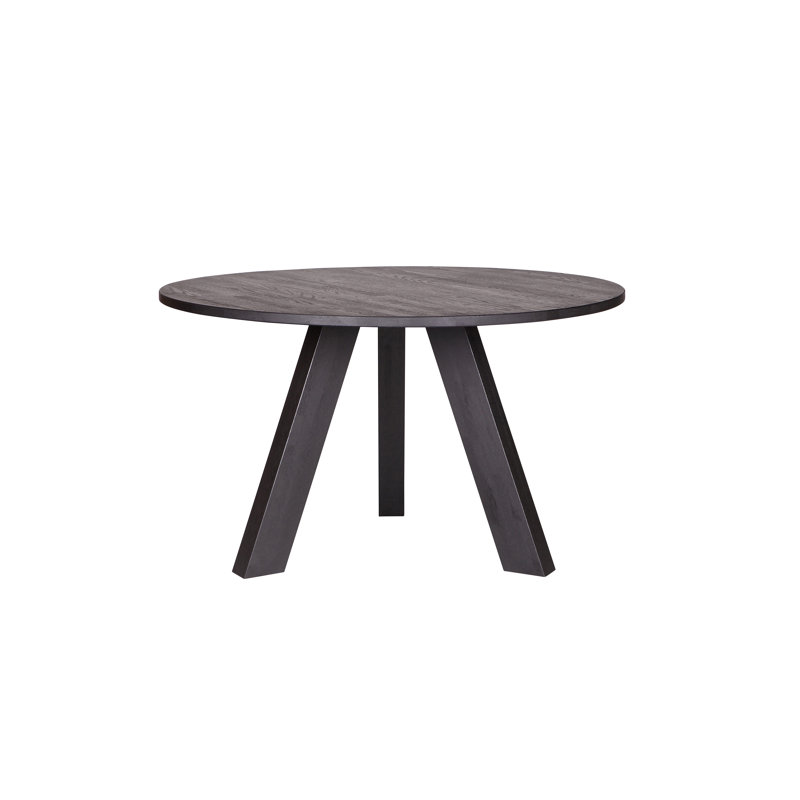 Wayland Oak Solid Wood Base Dining Table, Blacknight