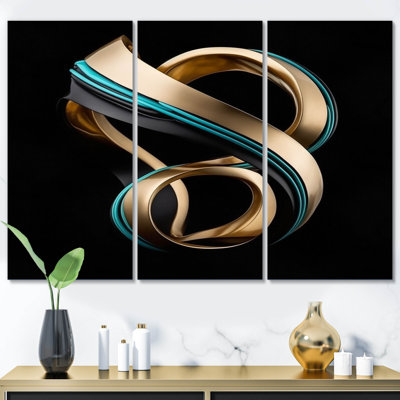 Ensemble de décorations murales abstraites en forme de sphère dorée 3D 3D