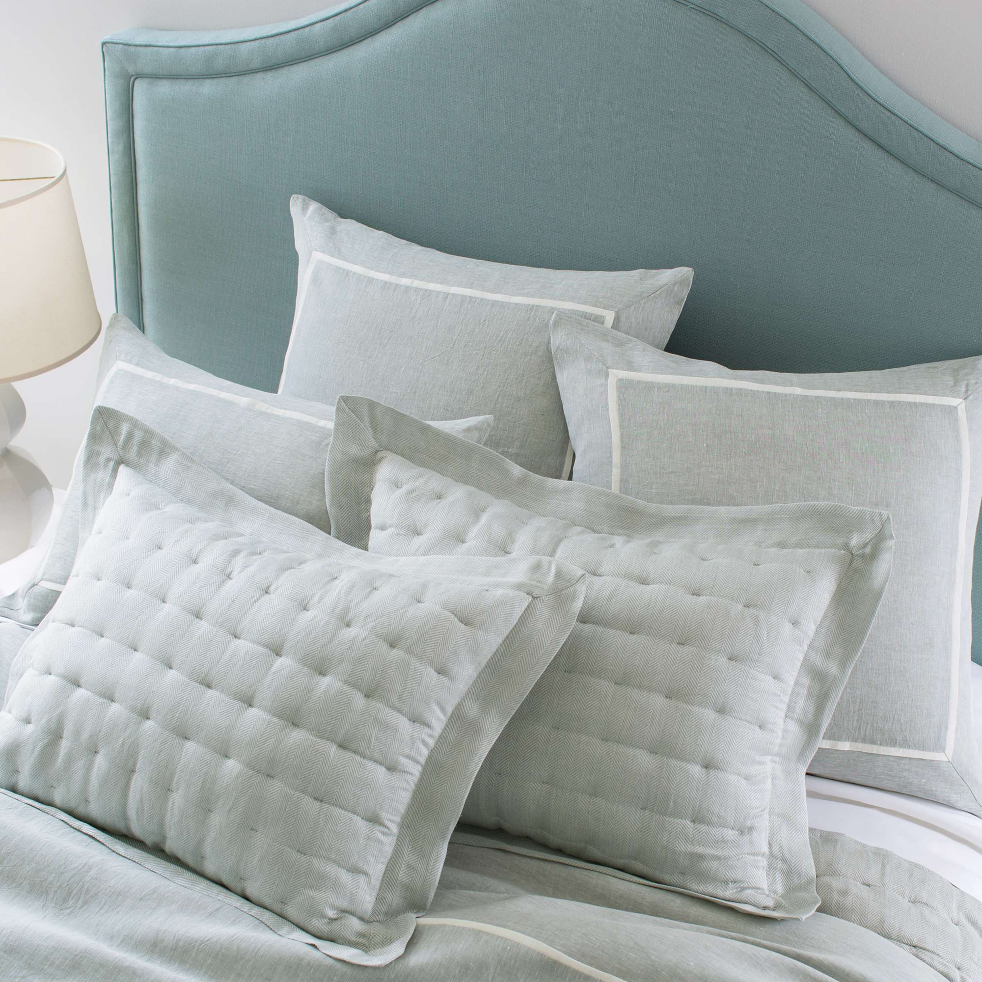 Keaton Linen Sham, Sky, Euro