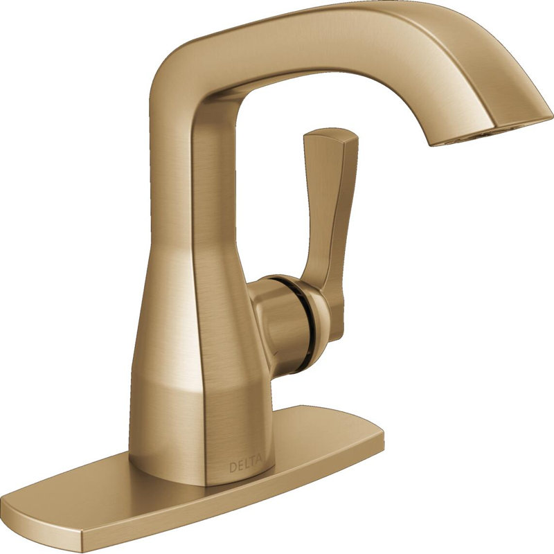 Single Handle Bathroom Faucet, Lumicoat  Champagne Bronze