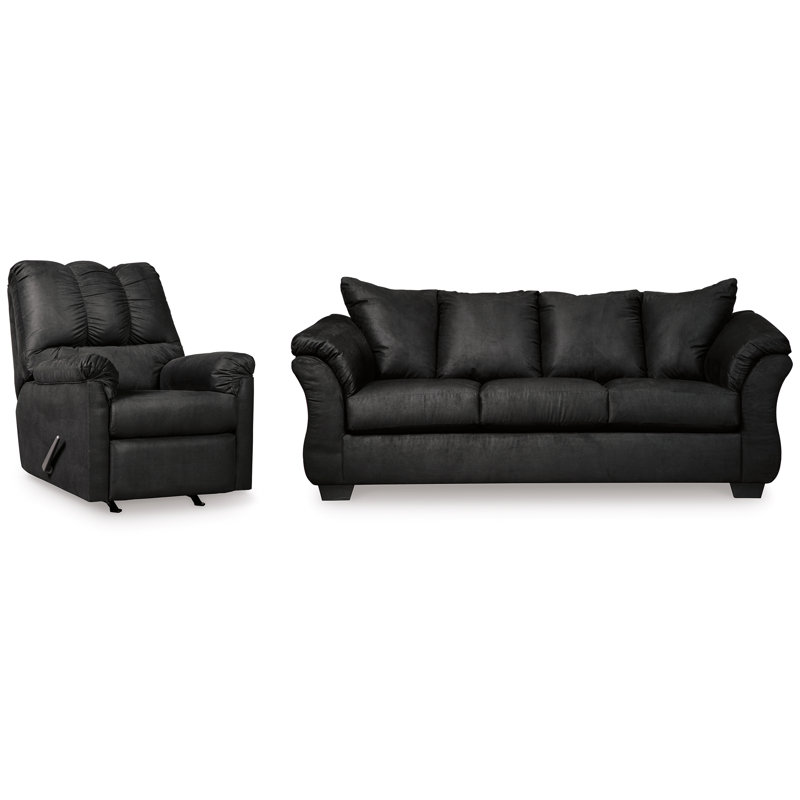 Darcy Sofa and Recliner, Black