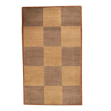 Hand Woven Cotton and Wool Checkered Area Rug