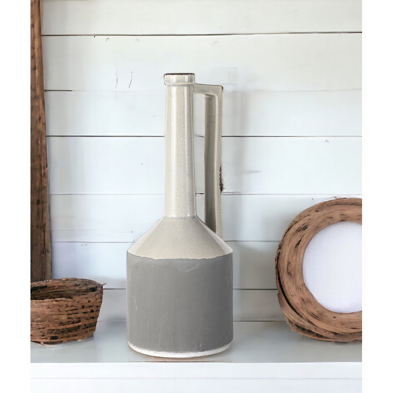 Grand vase en céramique Daral, H 15,75 po x l 6,3 po x P 6,3 po