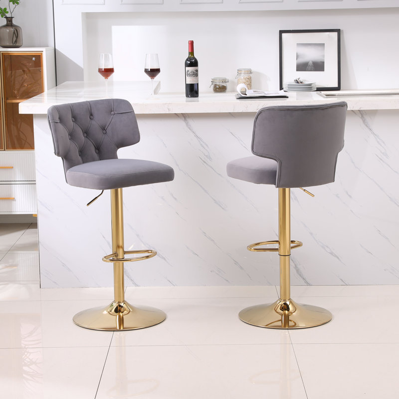 Tabouret pivotant à hauteur réglable Jervaris, gris