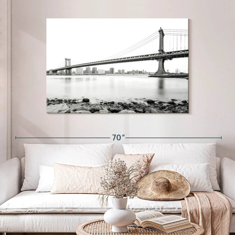 Lilie Monochrome Manhattan Bridge, 32" H x 48" W
