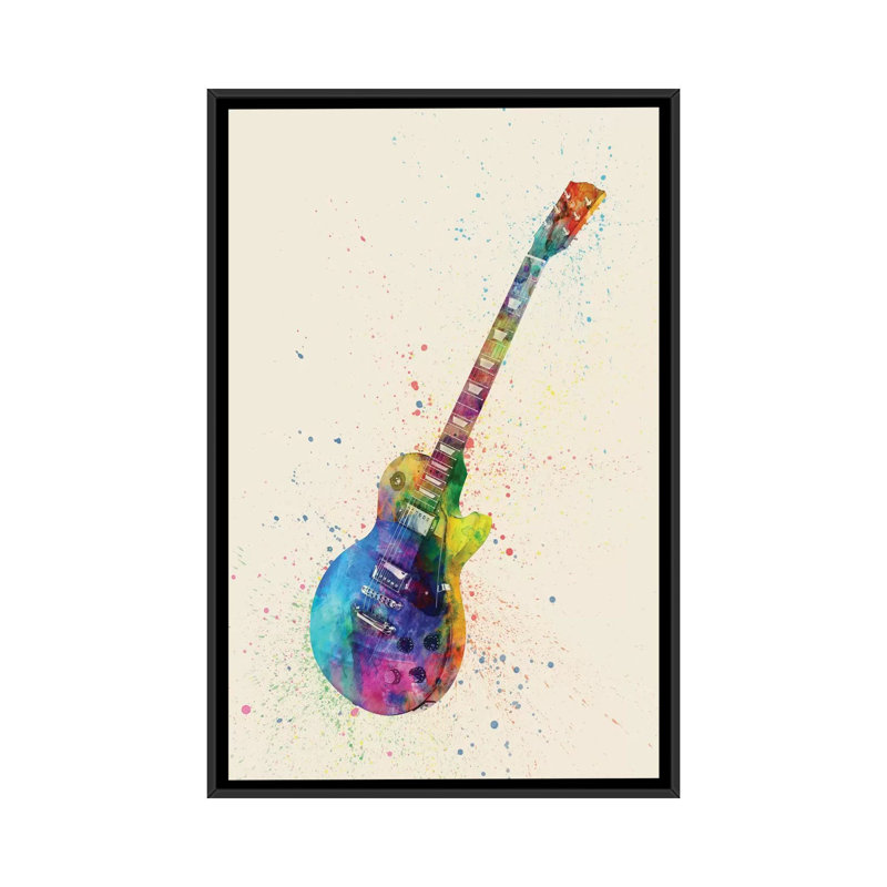 «Musical Instruments Series: Electric Guitar II», impression sur toile tendue, H 26 po x l 18 po x P 1,5 po, Pas de tapis
