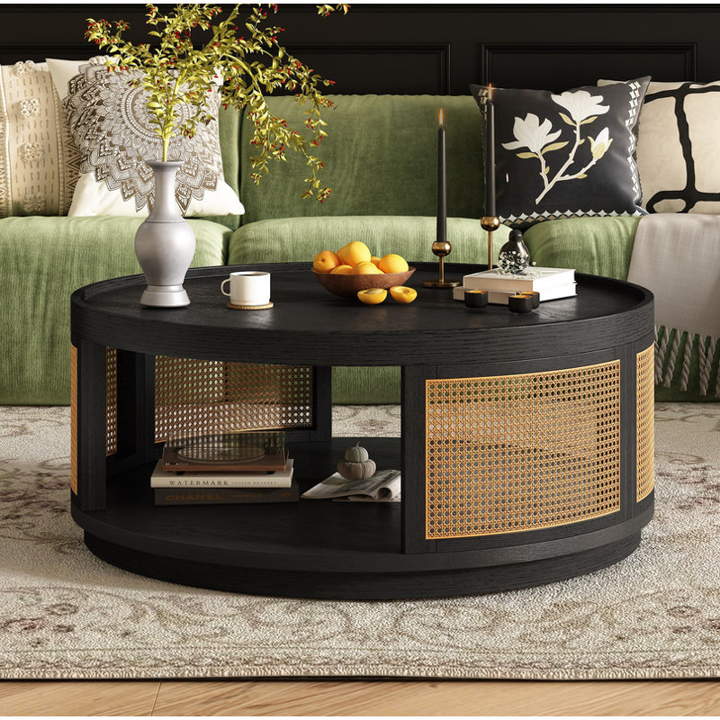 Table basse 36,8 pouces Mid-Century, Noir