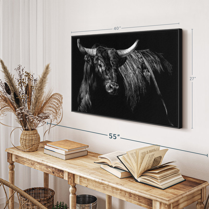 " Brindle Rodeo Bull Canvas Print ", 27" H x 40" W
