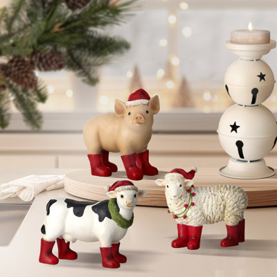 Animal de Noël 6 po en résine 6 po