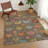 Machine Washable Indoor/Outdoor Chantille ACN2288 Damask Rug-1558045537