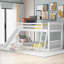 Lit superposé simple au-dessus de simple avec glissière et échelle convertible Kierstyn, blanc