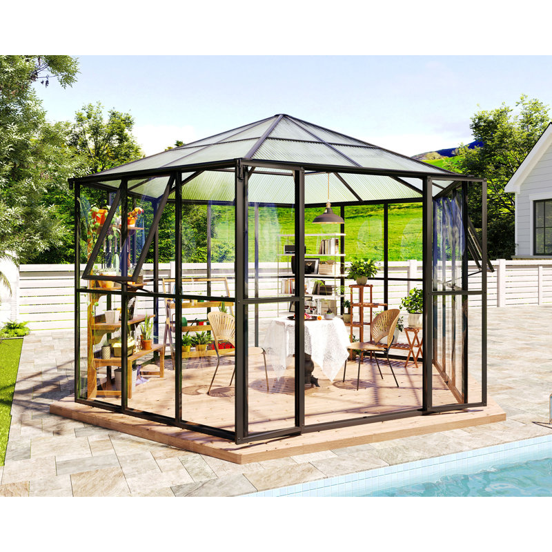 Serre hexagonale 12 x 10 x 8 pi avec raccords à branchement rapide Haver AMERLIFE de Grower de Grower's