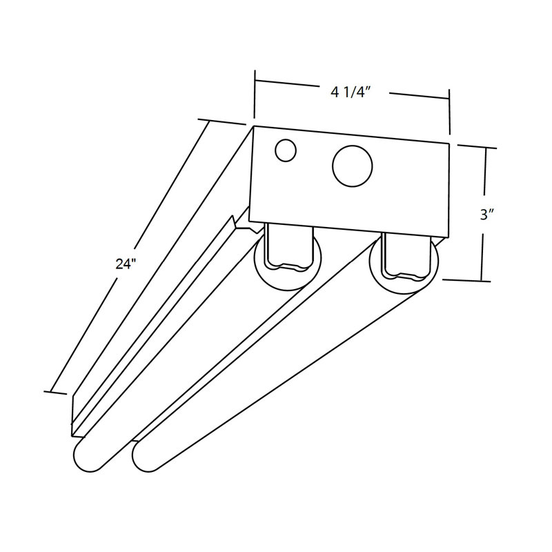 Bande lumineuse de 2 pi, H 3 po x l 24 po x P 4,25 po