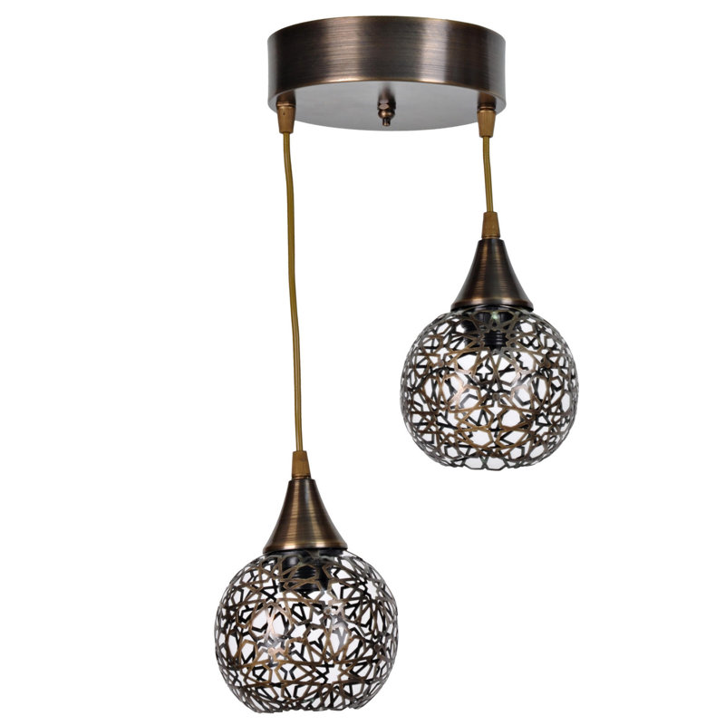 Luminaire suspendu sphère 2 lumières Cheserfo