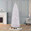 Sapin de Noël élancé blanc en PVC et PE avec 350 lumières incandescentes fixes / constantes-2027340402