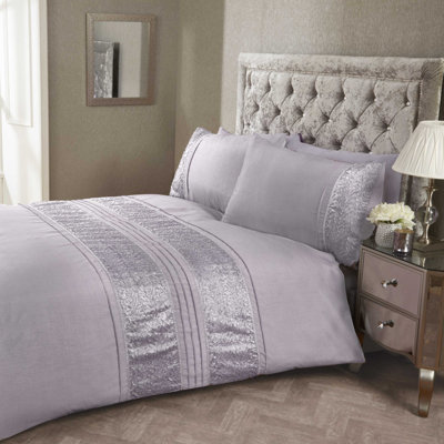 Hisako Satin Striped Duvet Cover with Pillowcases