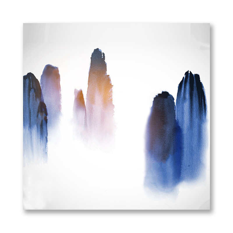 Brume aquarelle - impression sans cadre, H 46 po x l 46 po, Métal
