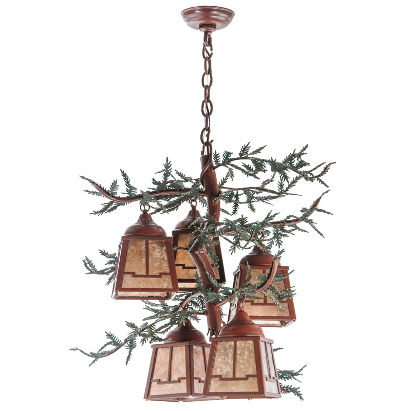 Lustre à niveaux 5 lumières unique Knisely