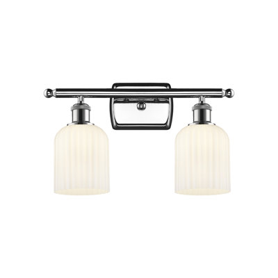 Brysin 15" W 2-Light Dimmable Metal Vanity Light with Glass Shades