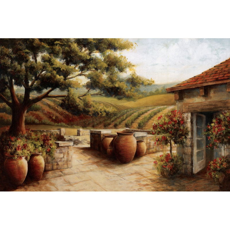 Farm With House - Wrapped Canvas Painting, 81cm H x 122cm W x 3.8cm D