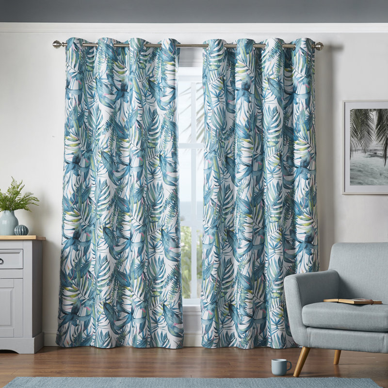 Idaville Eyelet Room Darkening Curtains, Width 168 x Drop 137 cm, Green