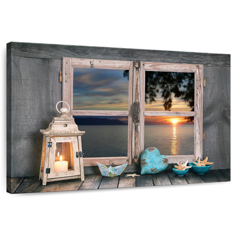 Nautical Ocean Window Canvas Print, 16'' W x 24'' H