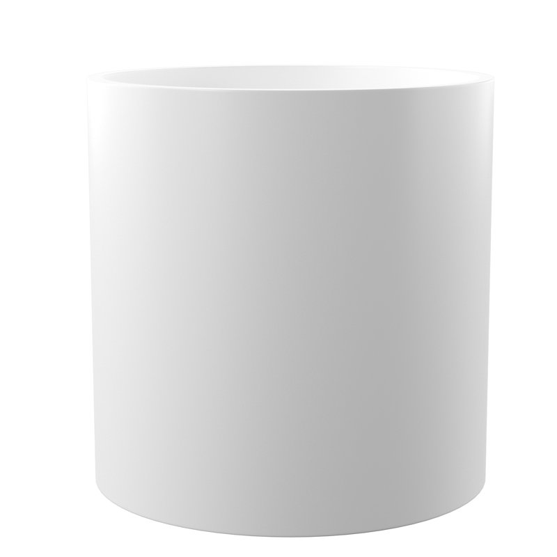 Pot à fleurs rond Brea, H 16 po x l 16 po x P 16 po, Blanc