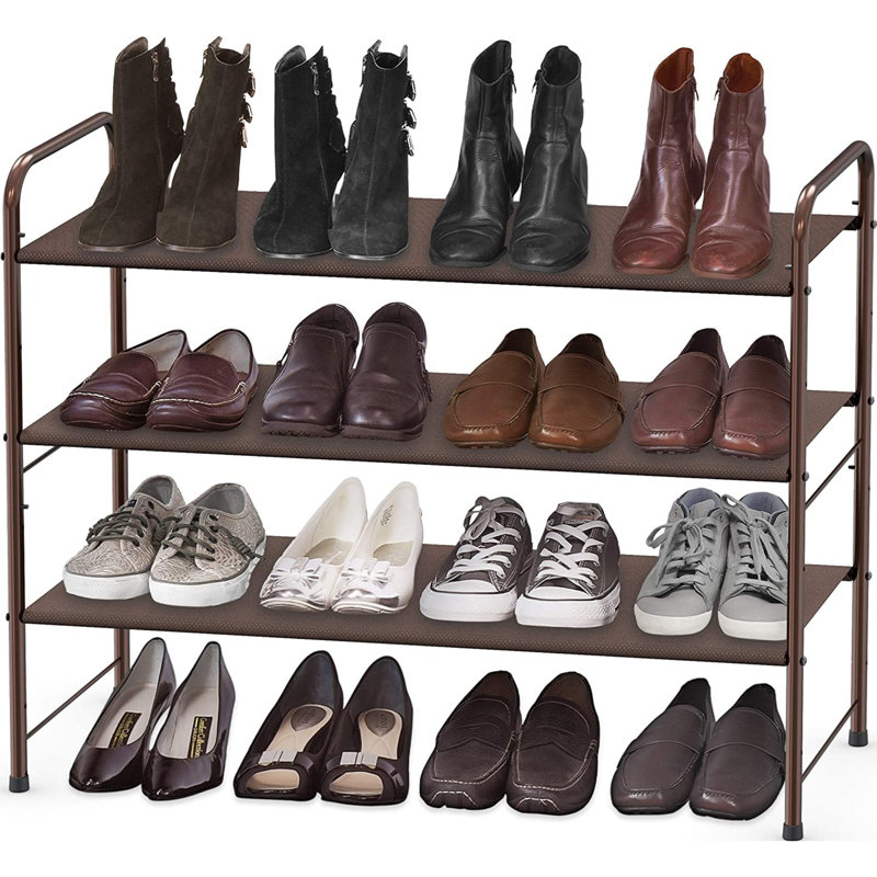 20 Pair Stackable Shoe Rack, Bronze