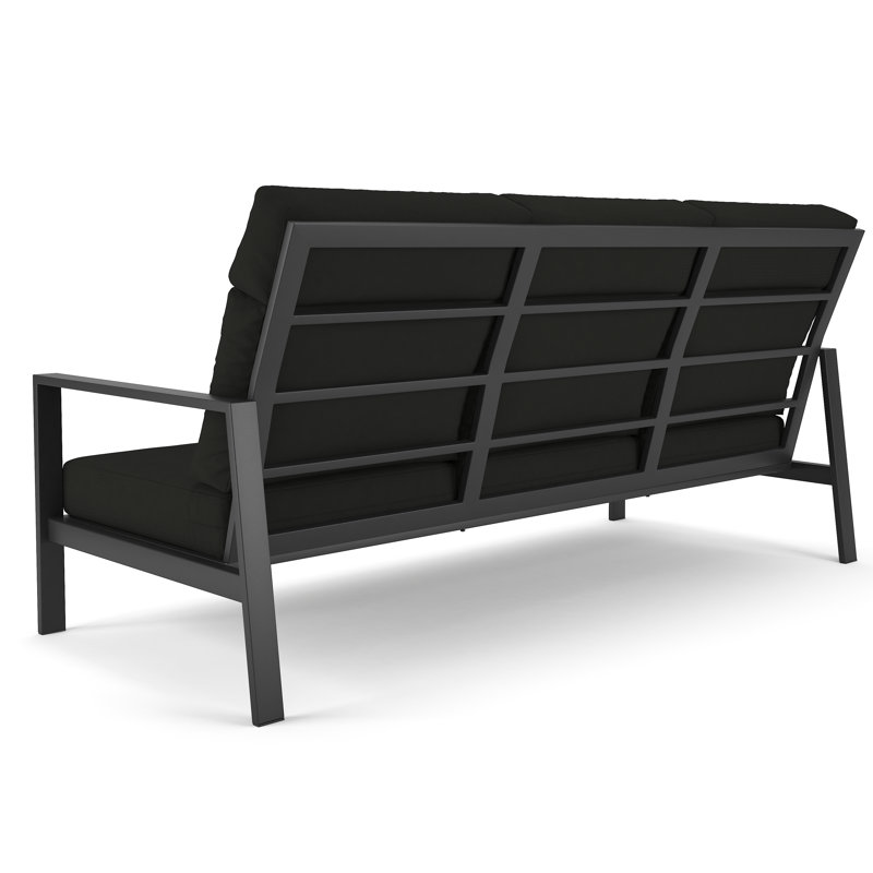 Townsend Metal Outdoor Sofa With Sunbrella Cushion, Canvas Black, No, None