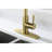 Gold Stainless Steel Pull Out Spray Kitchen Faucet, 360 Rotatable Nozzle For Seamless Water Operation, Single Handle Temp & Flow Adjustment, Corrosion And Rust- Finish, Quiet Splash- Aerator Faucet