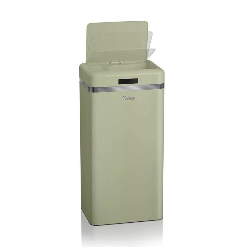 Retro Metal Motion Sensor Kitchen Trash Can - 45L, Green