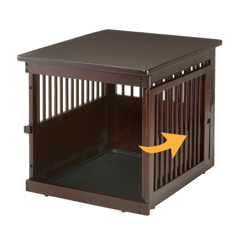 Wooden End Table Pet Crate, Medium (24" H x 25" W x 31.1" D), Dark Brown