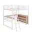 Lit mezzanine double en métal avec tablettes et bureau-720224625