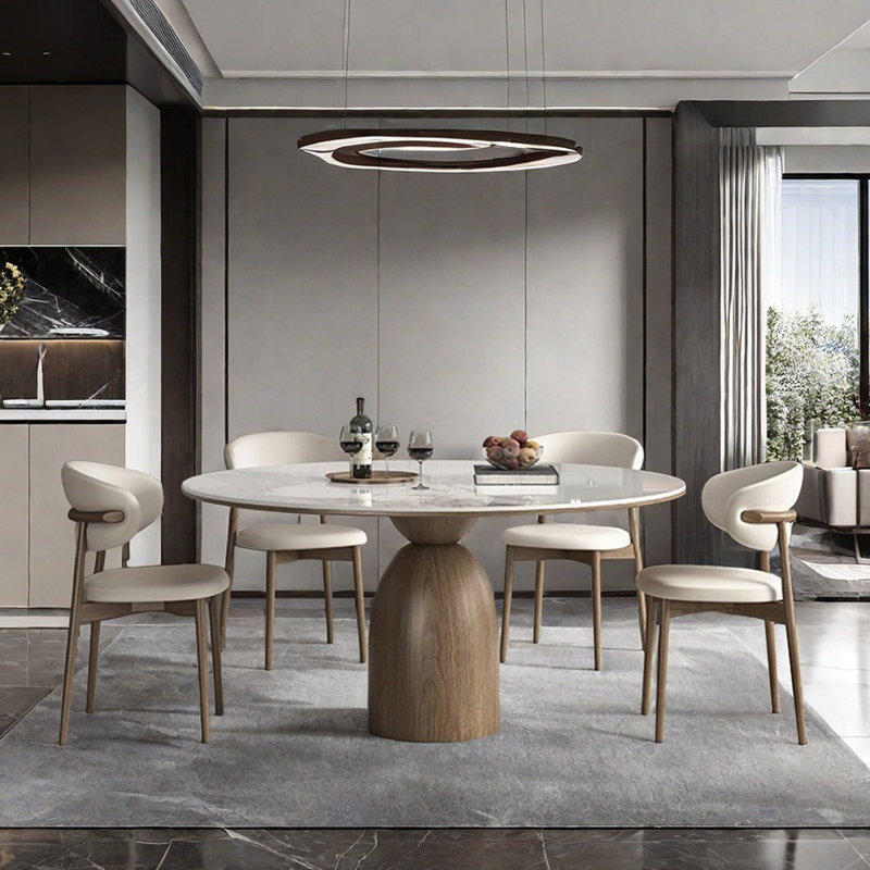 Ensembles de table de salle à manger ronds légers et luxueux, H 29,5 po x L 53,1 po x l 53,1 po
