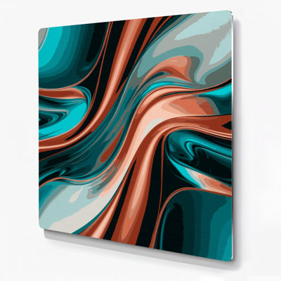 Gradient Abstract 65 Blue Metal Wall Art