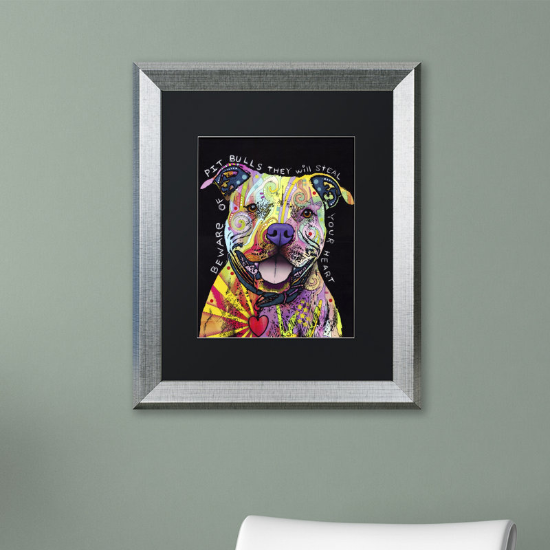 Méfiez-vous des taureaux, reproduction d’art sur toile encadrée, H 20 po x l 16 po x P 0,5 po, Noir