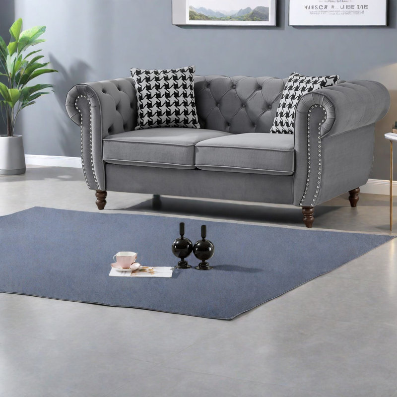 Canapés compacts en velours, canapé Chesterfield moderne de 65 pouces pour la maison