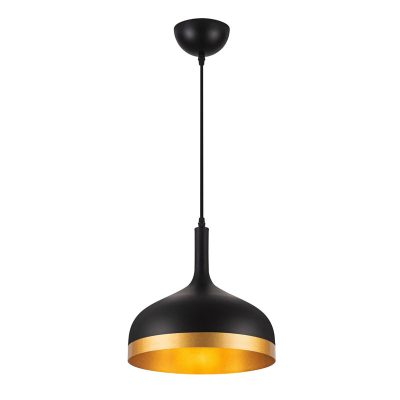 Luminaire suspendu 1 lumière Dash, Noir / or, H 11 po x l 12 po x P 12 po