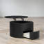 Table basse ronde à plateau relevable, compartiment caché et tiroir dissimulé, conception cannelée moderne, salon-1793734999