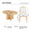 Table de salle à manger ronde extensible avec chaises rembourrées, naturel-130460553