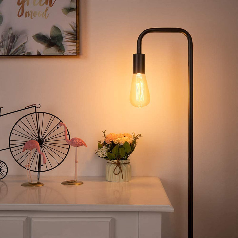 Hartt 64.1'' Satin Arched Floor Lamp, Black
