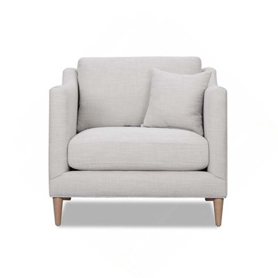 Modern Wooden Frame Upholstered Accent Chair with Armrest