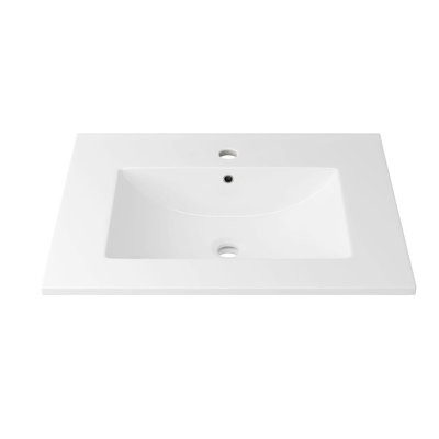 24-Inch Bathroom Ceramic Sink with Overflow without Faucet