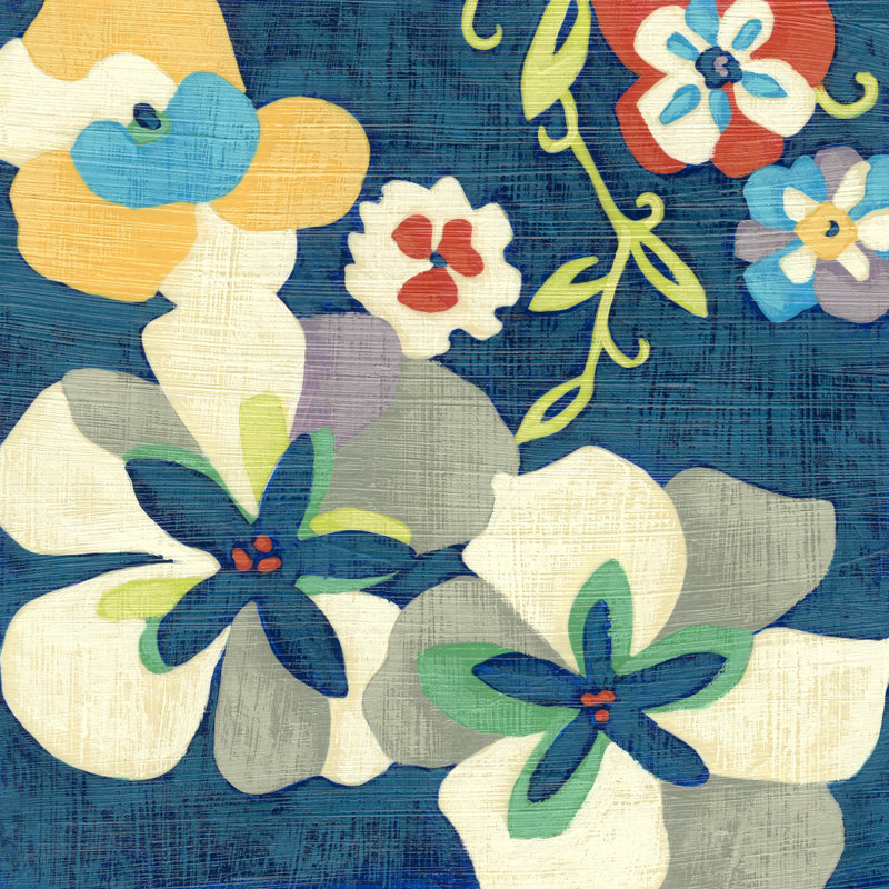 Indigo Garden VI by Chariklia Zarris - Wrapped Canvas Painting, 51cm H x 51cm W x 3.8cm D