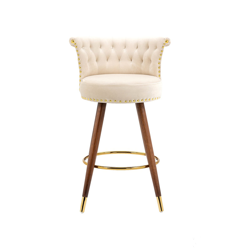 Swivel Bar Stools With Backrest Footrest ,With A Fixed Height Of 360 Degrees