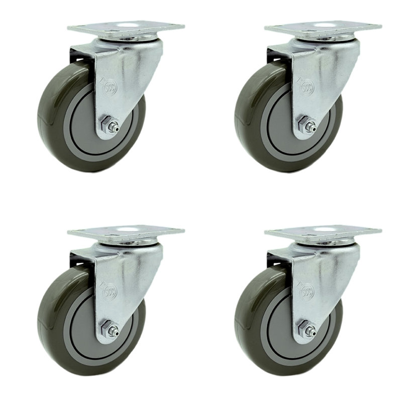 Ensemble de remplacement pour roulettes pour bateau, Noir / gris