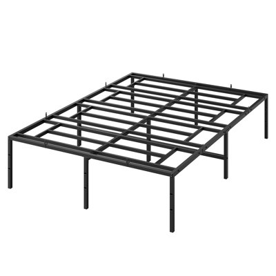 Full Size Platform Bed, Heavy Duty Metal Bed Frame with Underbed Storage