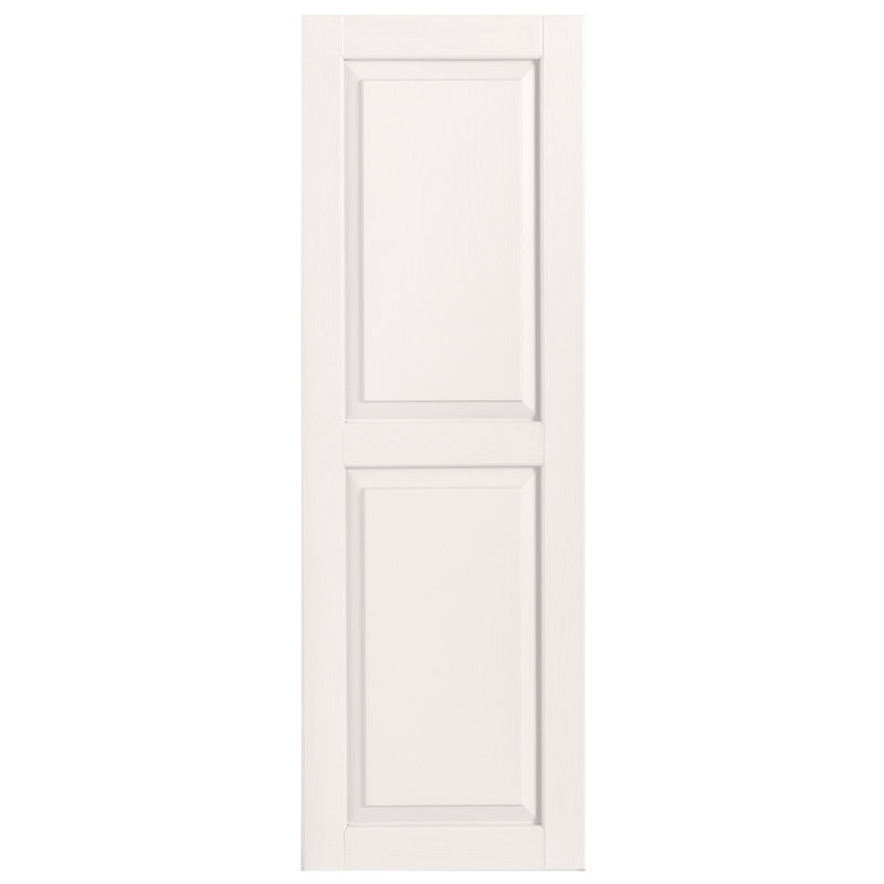 Volet extérieur à panneau surélevé en vinyle simple, Blanc, 16 po, 75 po