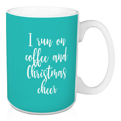 Grande tasse à café "i run on café" et noël Halloran